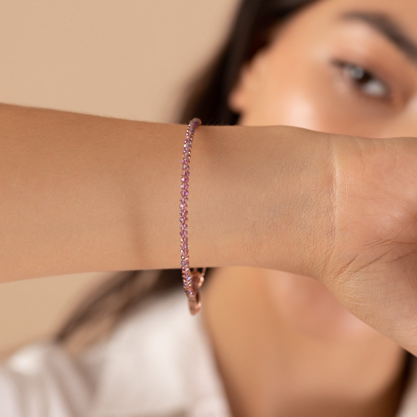 Lilac Stardust Beaded Bangle