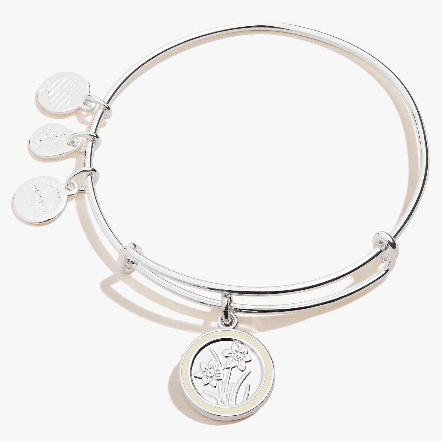 December Narcissus Flower Charm Bangle