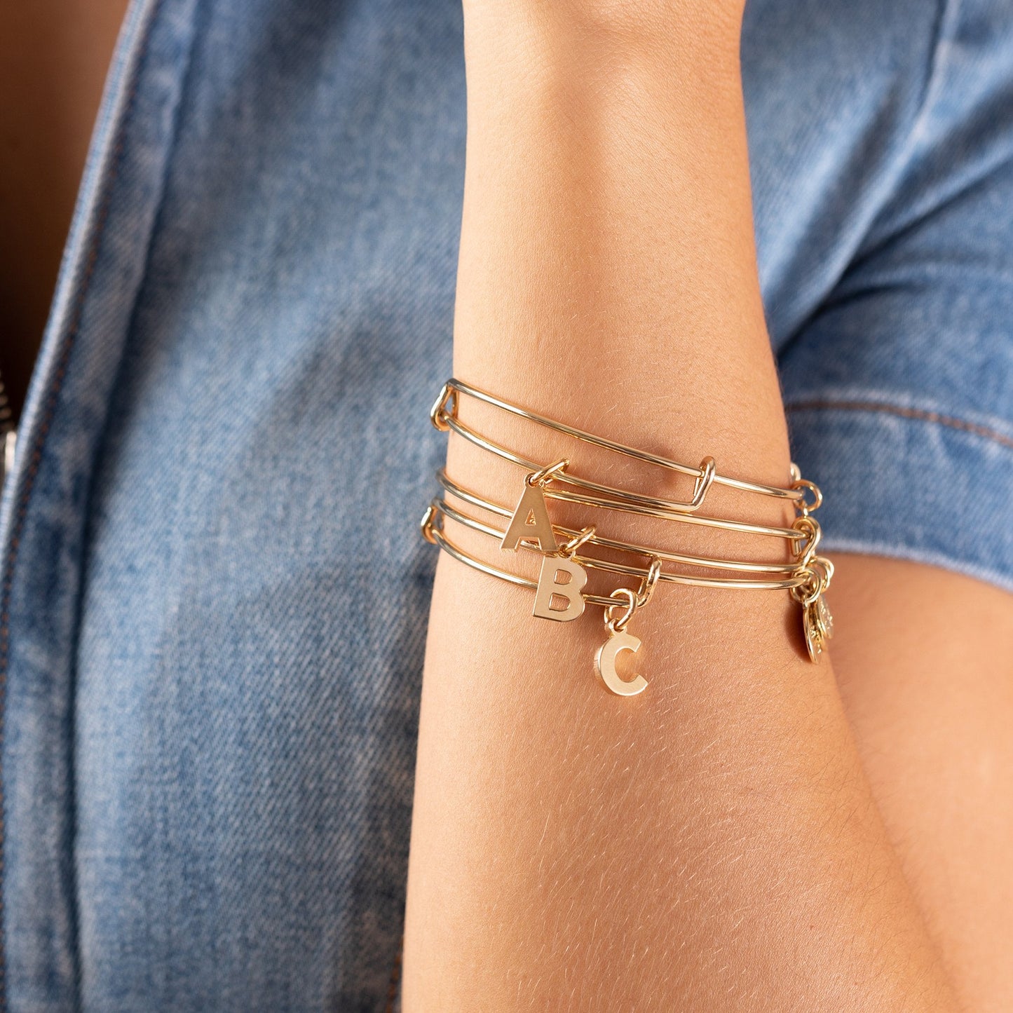 Initial I Charm Bangle