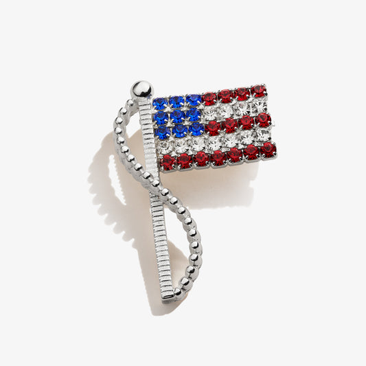 Crystal Flag Pin