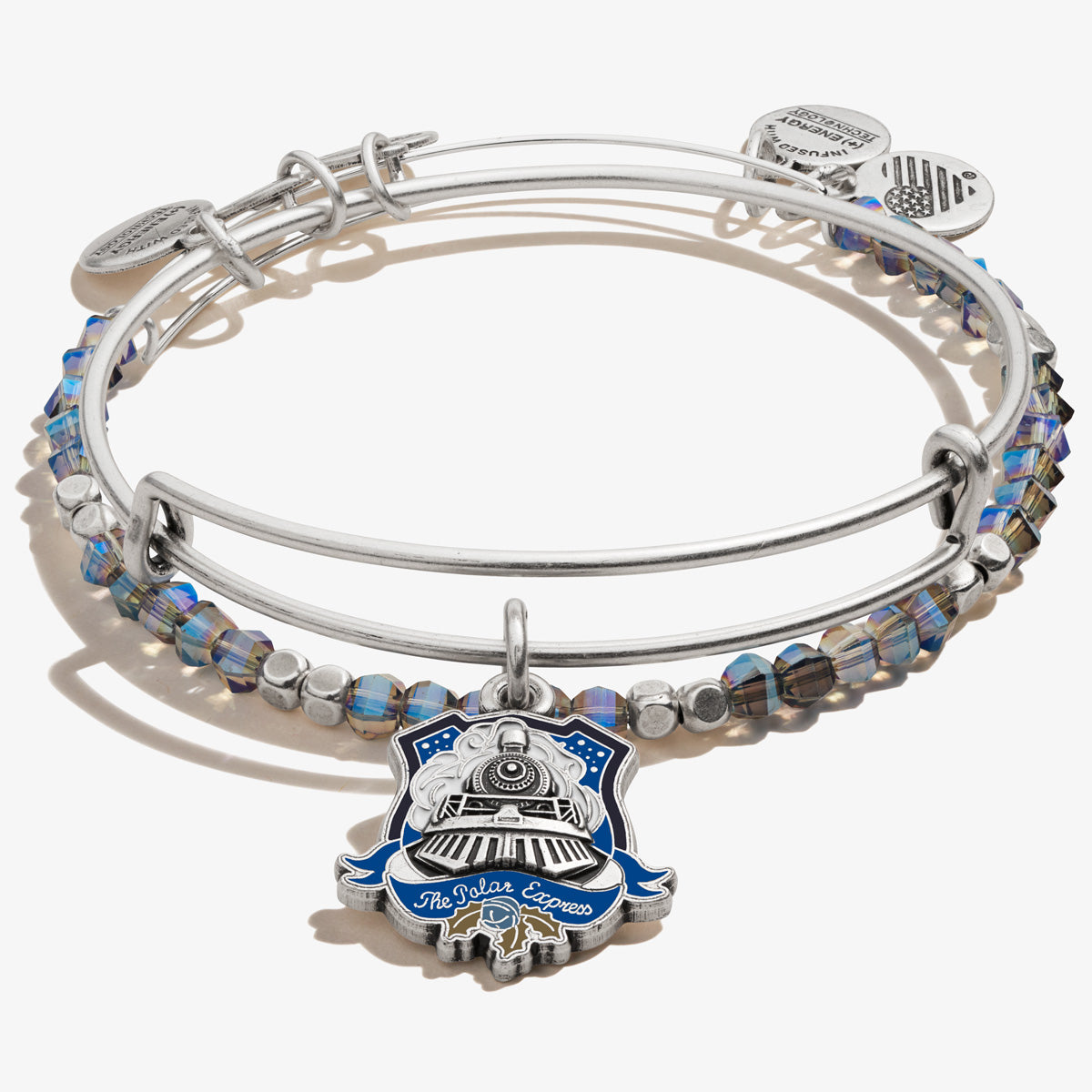 The Polar Expressâ„?Train Charm Bangle + Beaded Bangle, Set of 2