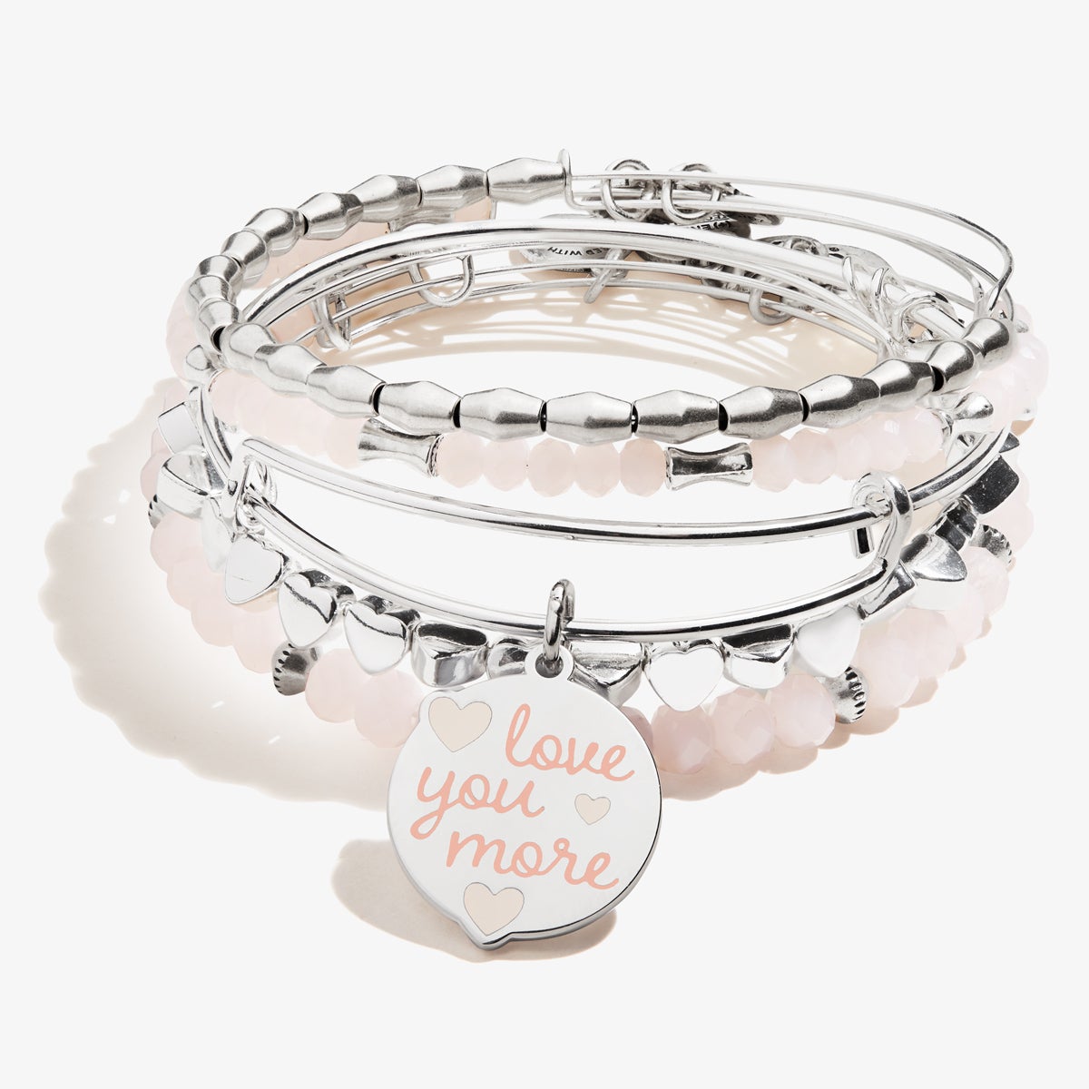 'I Love You More' Charm Bangles, Set of 5