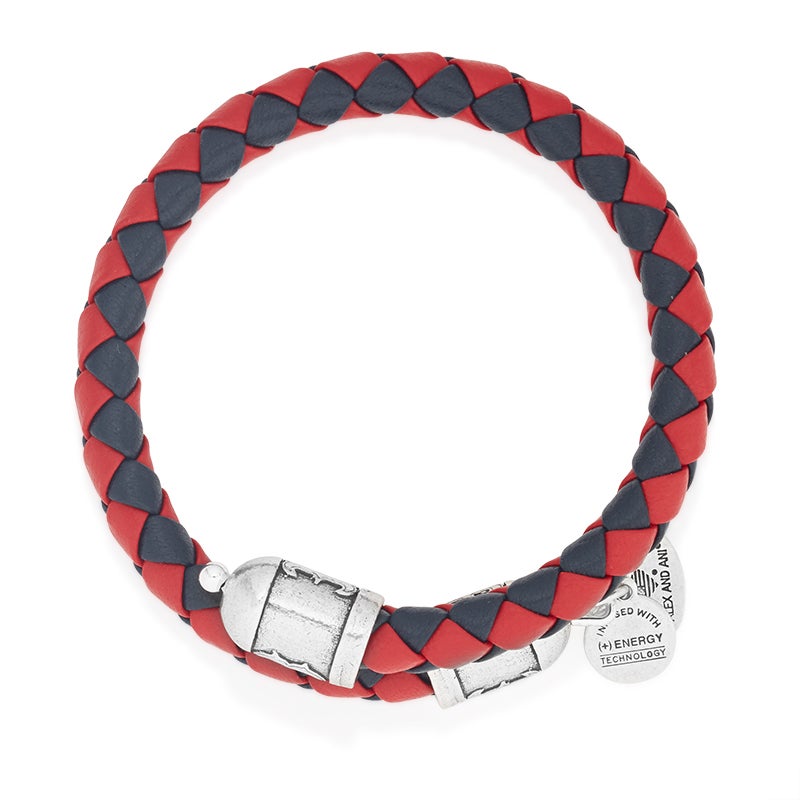 Boston Red Sox MLB Braided Leather Wrap Bracelet