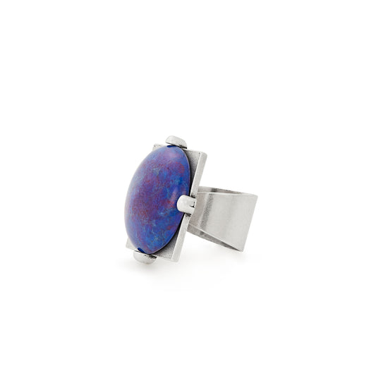 Cobalt Matrix Cocktail Ring